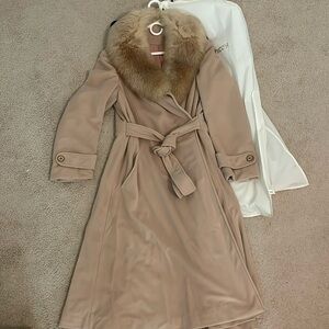 Faux fur pea coat - excellent condition!